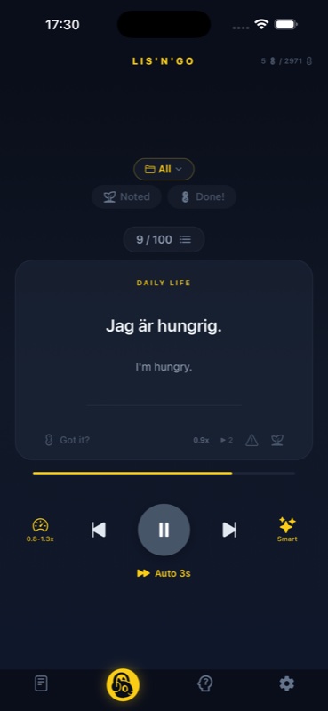 Player screen